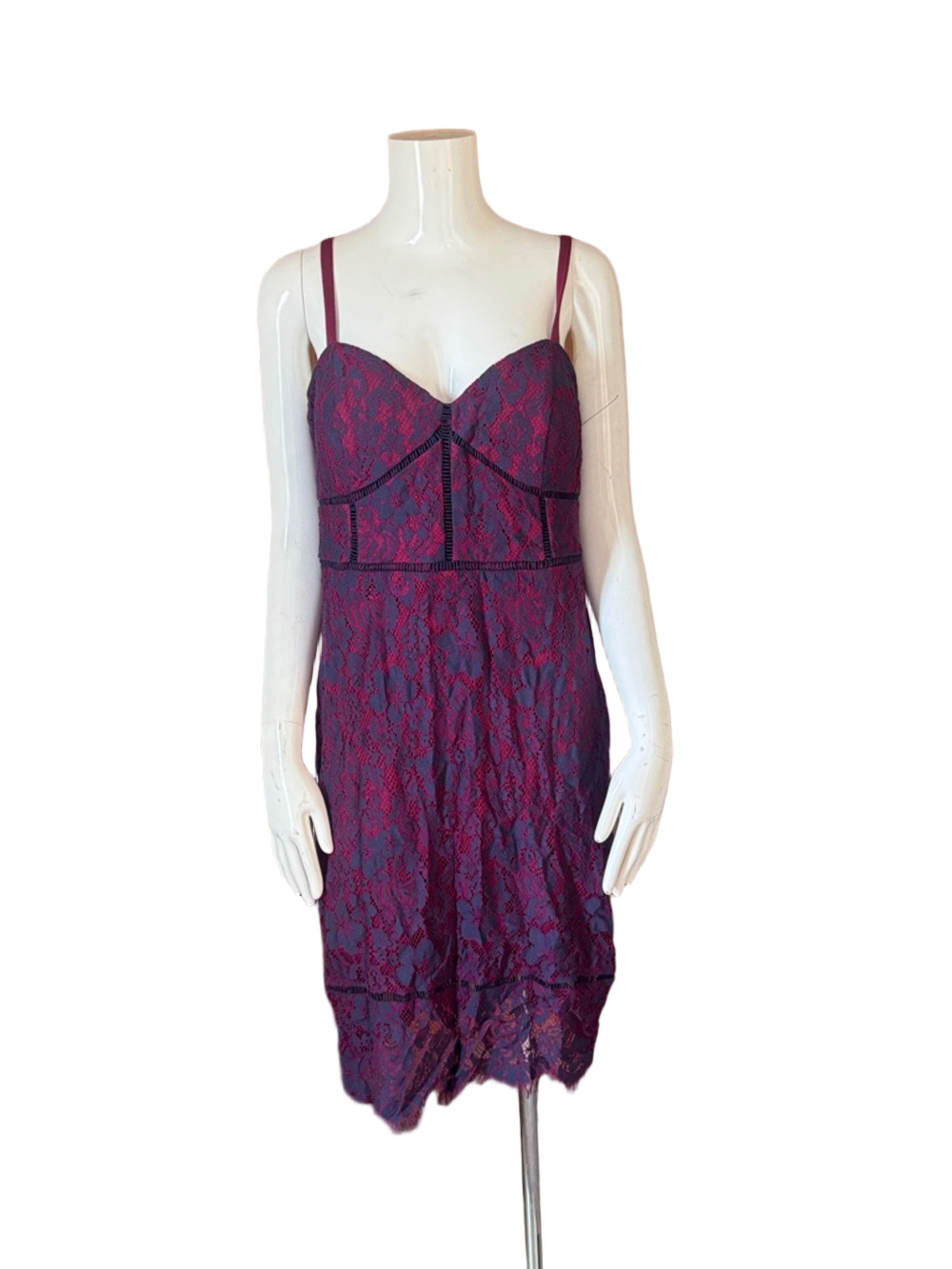 GUESS Purple Lace Bustier Bodycon Dress Cocktail Party SIZE 12